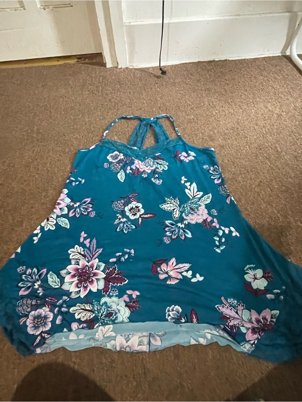 Secret Treasures Teal Floral nightgown